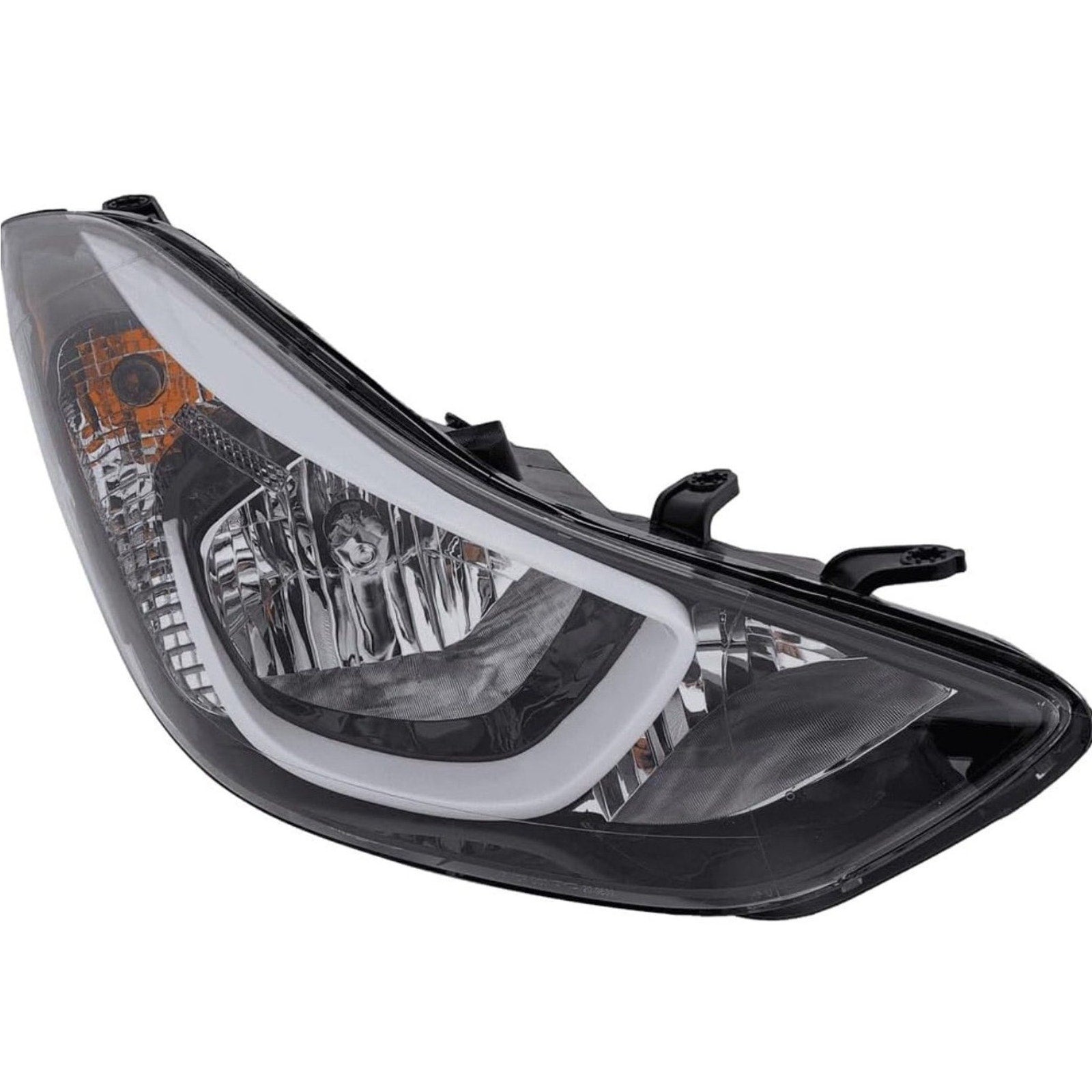 Replacement Passenger Side Headlight with Halogen Sedan without LED Position Light fits 2014-2016 Hyundai Elantra (Sedan)